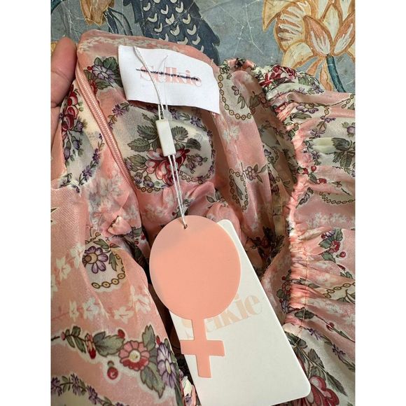 Anthropologie Selkie Rapunzel Puff Short-Sleeve Bubble Floral Mini Dress - Picture 10 of 11